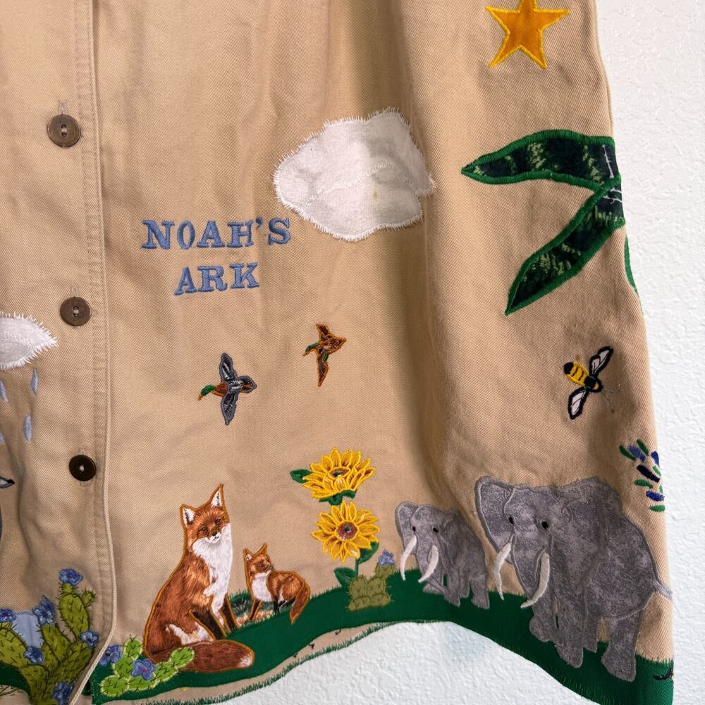 Vintage Noahs Ark Skirt Womens 14 Animals Teacher Bible Art to Wear Handmade - Picture 6 of 16